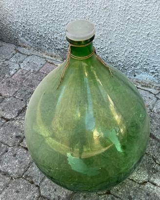 Grande damigiana vintage in vetro verde