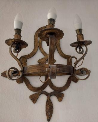 Coppia di applique da parete classiche a 3 luci 