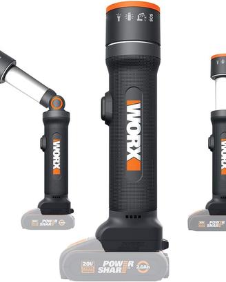 Torcia LED Worx 20 V batteria WX027.9 - Cardelli