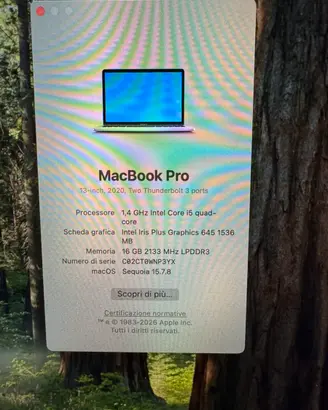 Mac Book Pro 13” 16/256 con Touch bar