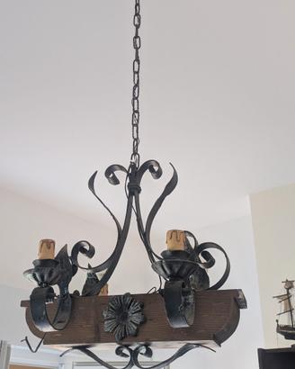 Lampadari in bete e ferro battuto