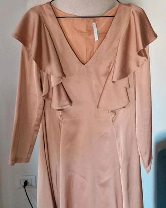 Abito corto Imperial satin con volant rosa S
