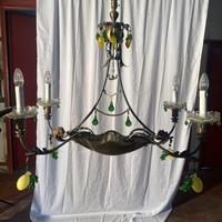 Lampadario Banci Firenze in ottone e cristalli