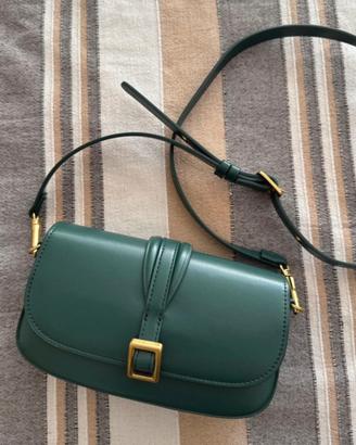 Borsa Zara a tracolla verde scuro