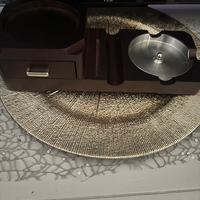 Porta sigari con bicchiere da whisky