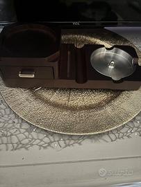 Porta sigari con bicchiere da whisky