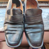 Mocassini da uomo neri in pelle, vintage/usati