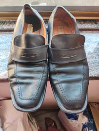 Mocassini da uomo neri in pelle, vintage/usati