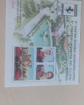 francobolli piloti e auto Ferrari