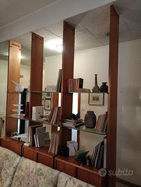 Libreria legno e cristallo