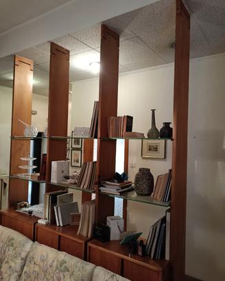 Libreria legno e cristallo
