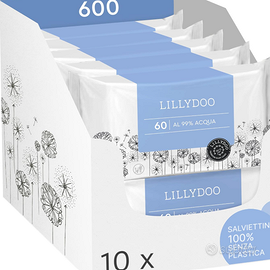 Salviettine al 99% acqua LILLYDOO, 600 pz, delicat