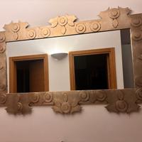 Specchio artigianale in FOGLIA ORO
