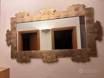 Specchio artigianale in FOGLIA ORO