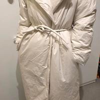 Cappotto Piumino Lungo Donna Bianco Panna Benetton