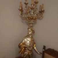 Porta lampade in foglia d.oro