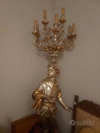 Porta lampade in foglia d.oro