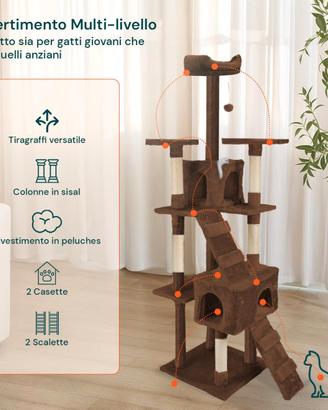 XXL 170cm con Doppia Cuccia per Gatti Adulti,