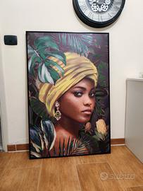 Quadro moderno tropicale con cornice nera – grande