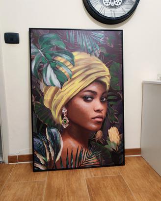 Quadro moderno tropicale con cornice nera – grande