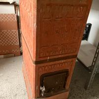 Stufa terracotta e ghisa