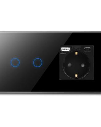 Interruttore luce in vetro CNBINGO e presa USB