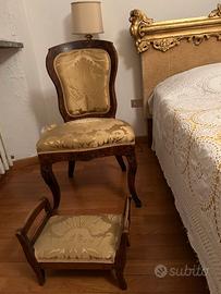 Poltrona noce '800 con poggiapiedi