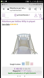 Riduttore lettino neonato colore bianco