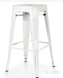 Sgabello alto TOLIX acciaio bianco invecchiato