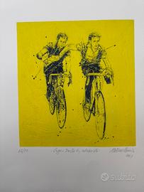 Incisione all acquaforte stampata a 2colori 30x30