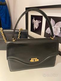 Borsa in pelle nera vintage originale FENDI