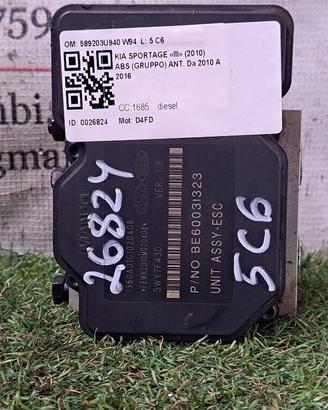 ABS KIA Sportage Serie 589203U310 589203U940 D4FD