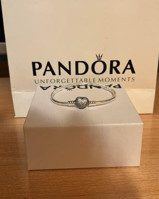 Bracciale Pandora  con Chiusura a Cuore Pavè