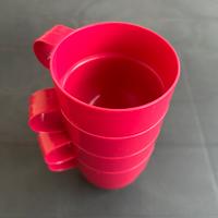 4 tazze rosa in plastica - Gio’Style