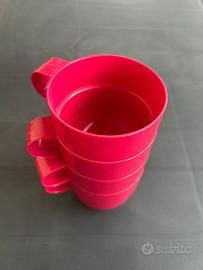 4 tazze rosa in plastica - Gio’Style