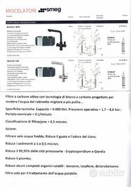 MISCELATORE NERO ACQUA FILTRANTE SMEG