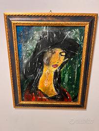 Quadro dipinto a mano – Ritratto femminile