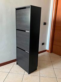 Scarpiera nera a  3 scomparti