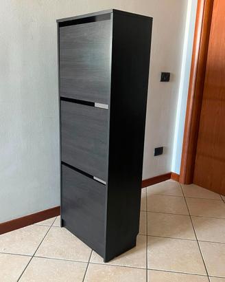 Scarpiera nera a  3 scomparti