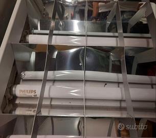 5 PLAFONIERE NEON 18W DA SOFFITTO