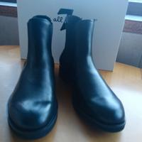 Eleganti stivali Chelsea neri in pelle di 7 For Al