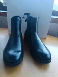 Eleganti stivali Chelsea neri in pelle di 7 For Al