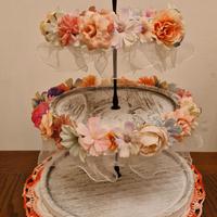 alzata in legno shabby chic