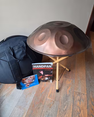 Handpan Re Minore con Custodia, Stand e Libri