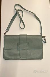 Borsa pochette in vera pelle, 100% made in Italy
