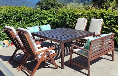 Set tavolo con sedie panche e cuscini Applaro Ikea
