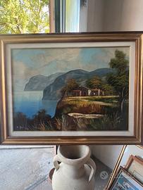 Dipinto olio su tela paesaggio