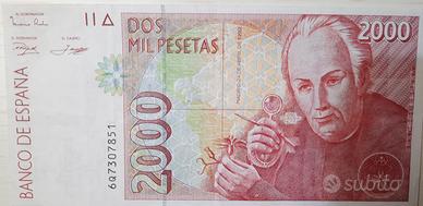 banconota originale 2000 peseta spagnola Mutis