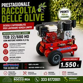 MOTOCOMPRESSORE RACCOLTA OLIVE 680 lt HONDA