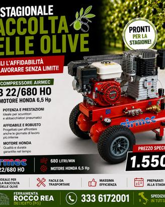 MOTOCOMPRESSORE RACCOLTA OLIVE 680 lt HONDA